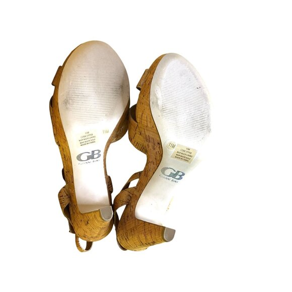 Gianni Bini Cork Platform Stiletto High Heel Sandals With Adjustable Ankle Strap - Picture 8 of 8